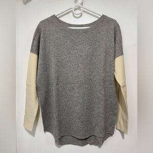 Vince Colorblock Marled Shirttail Sweater Grey/Ivory Size XS